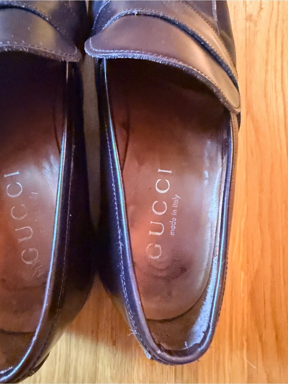 Gucci Men's Dark Brown Leather Penny Loafers